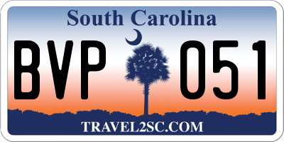 SC license plate BVP051