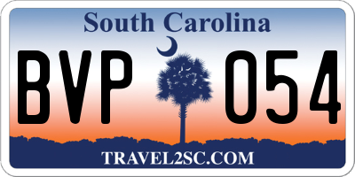 SC license plate BVP054