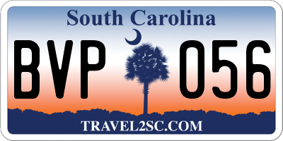 SC license plate BVP056