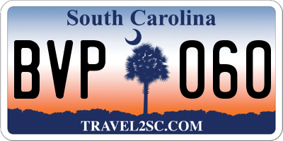 SC license plate BVP060