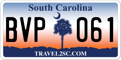 SC license plate BVP061