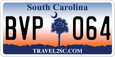 SC license plate BVP064