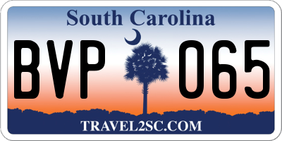 SC license plate BVP065