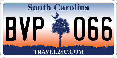 SC license plate BVP066
