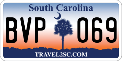 SC license plate BVP069