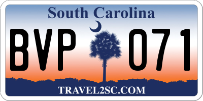 SC license plate BVP071