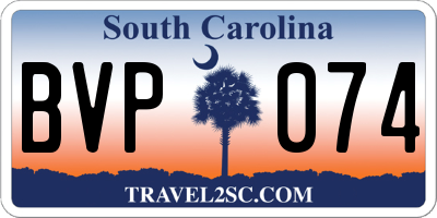 SC license plate BVP074