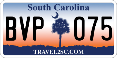SC license plate BVP075