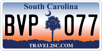 SC license plate BVP077