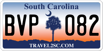 SC license plate BVP082