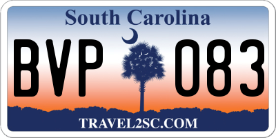SC license plate BVP083