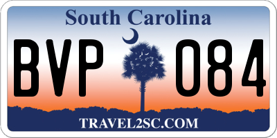 SC license plate BVP084