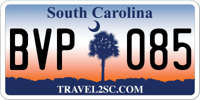 SC license plate BVP085