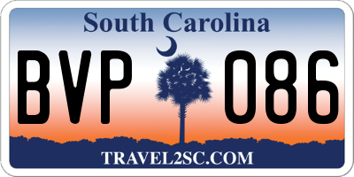 SC license plate BVP086