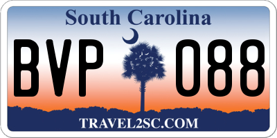 SC license plate BVP088