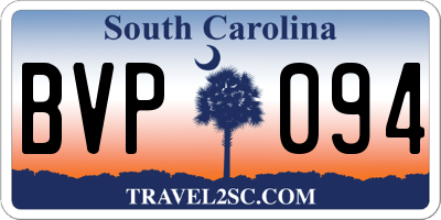 SC license plate BVP094