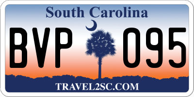 SC license plate BVP095