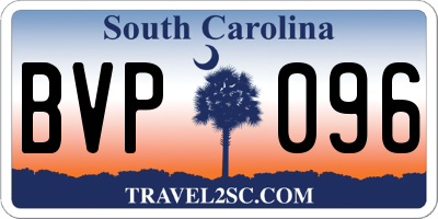 SC license plate BVP096