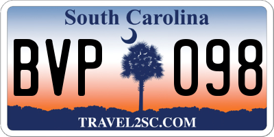 SC license plate BVP098
