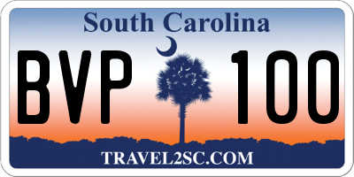 SC license plate BVP100