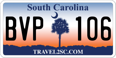 SC license plate BVP106
