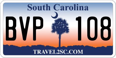 SC license plate BVP108