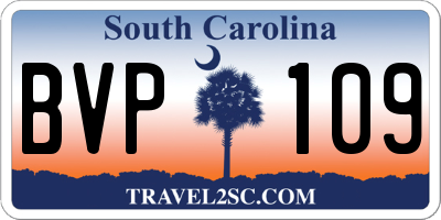 SC license plate BVP109