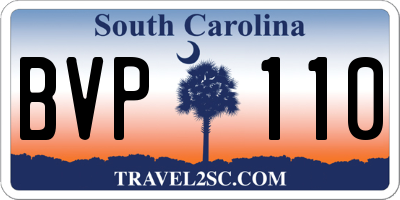 SC license plate BVP110