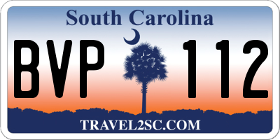 SC license plate BVP112