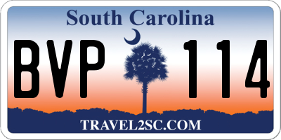 SC license plate BVP114
