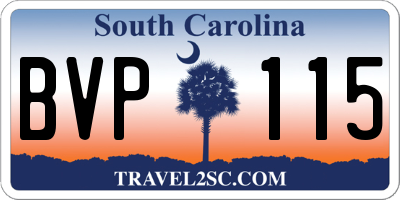 SC license plate BVP115