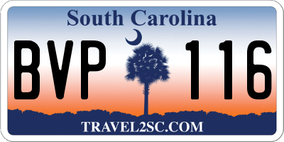 SC license plate BVP116