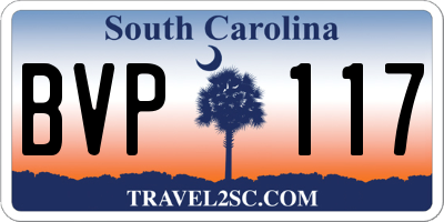 SC license plate BVP117