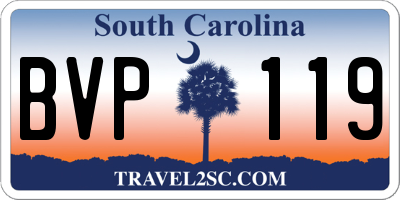 SC license plate BVP119