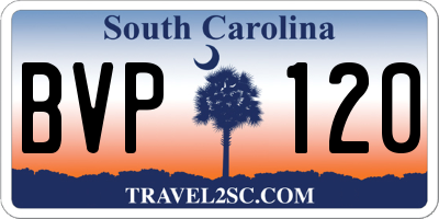 SC license plate BVP120