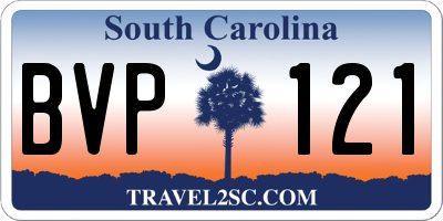 SC license plate BVP121