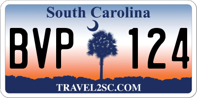 SC license plate BVP124