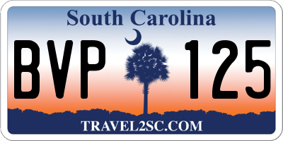SC license plate BVP125