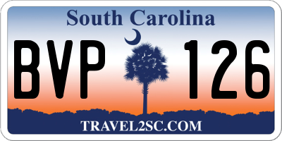 SC license plate BVP126