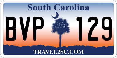 SC license plate BVP129