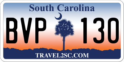 SC license plate BVP130