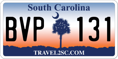 SC license plate BVP131