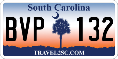 SC license plate BVP132