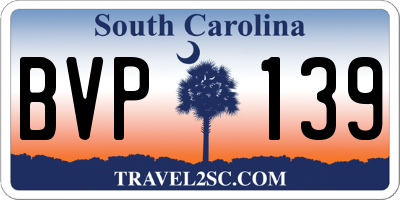 SC license plate BVP139