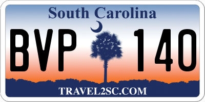 SC license plate BVP140