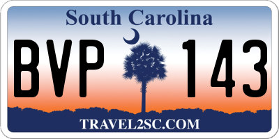 SC license plate BVP143