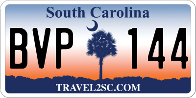 SC license plate BVP144