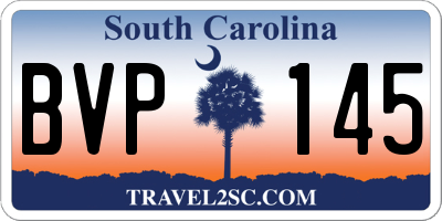 SC license plate BVP145