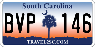 SC license plate BVP146