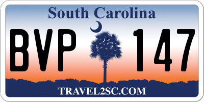 SC license plate BVP147